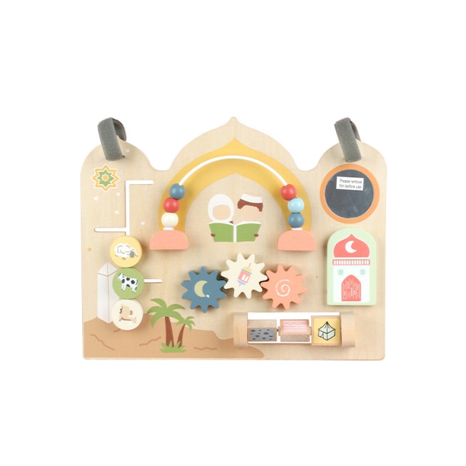 Wooden busy board educational toy