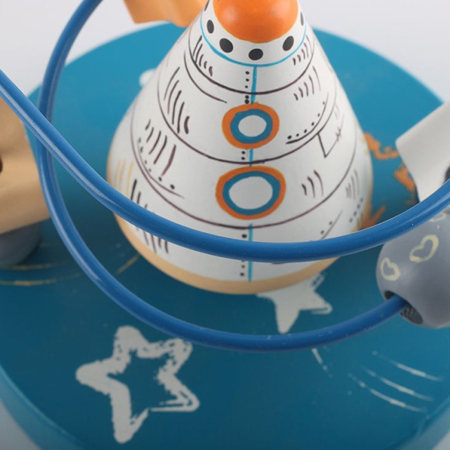 Space station themed cartoon bead stacking puzzle toy