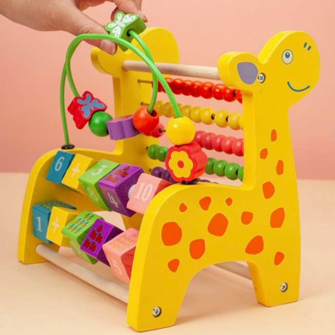 Giraffe-shaped abacus beads educational toy