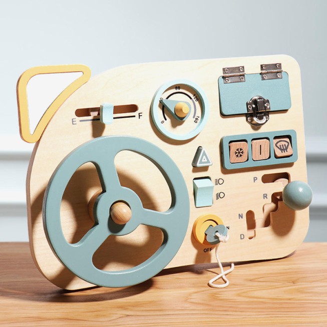 Steering wheel driving scene busy board educational toy