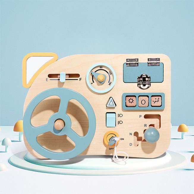 Steering wheel driving scene busy board educational toy