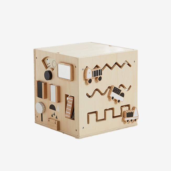Sensory busy box wooden educational toy