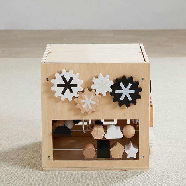 Sensory busy box wooden educational toy