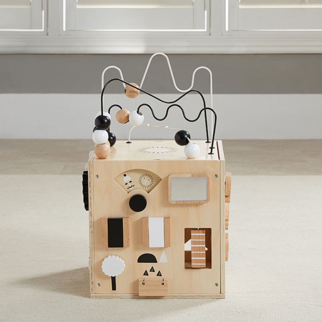 Sensory busy box wooden educational toy