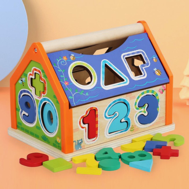 Jigsaw puzzle building block house educational toy