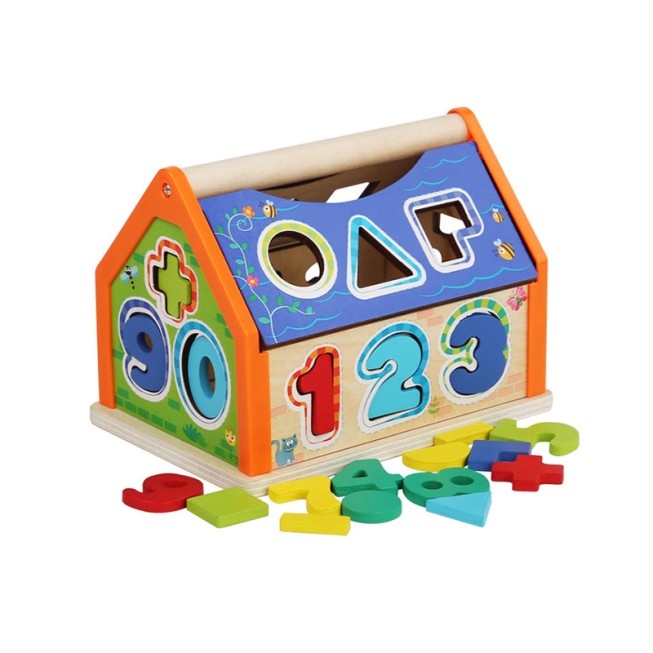 Jigsaw puzzle building block house educational toy