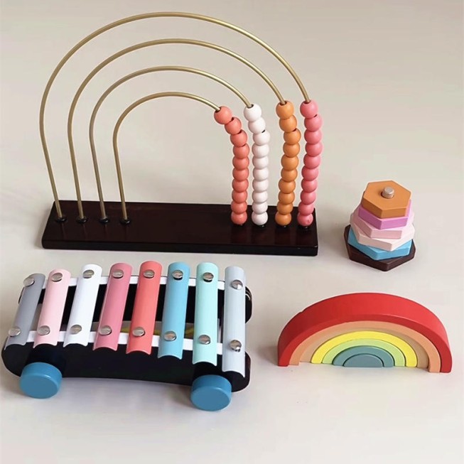 Early education wooden set of educational toys