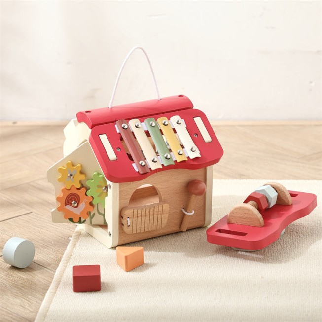 House-shaped busy box educational toy