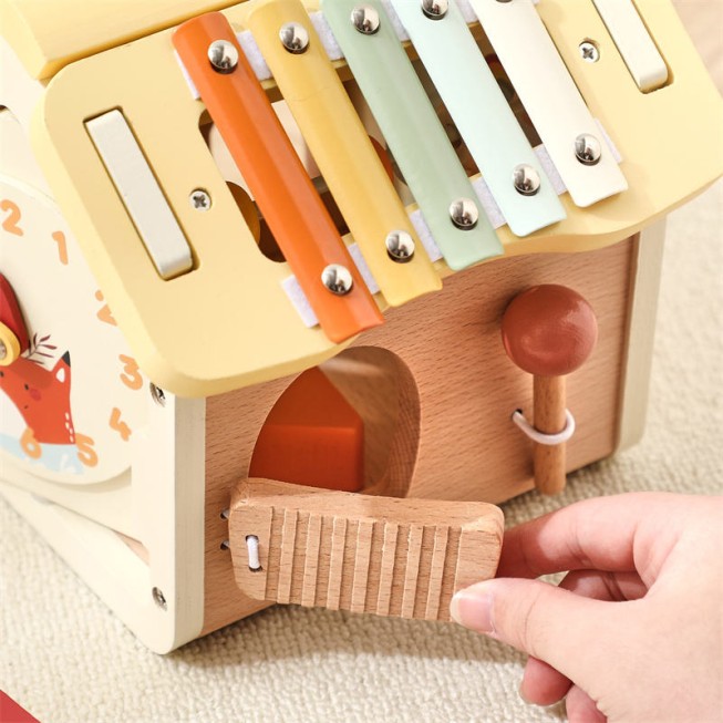 House-shaped busy box educational toy