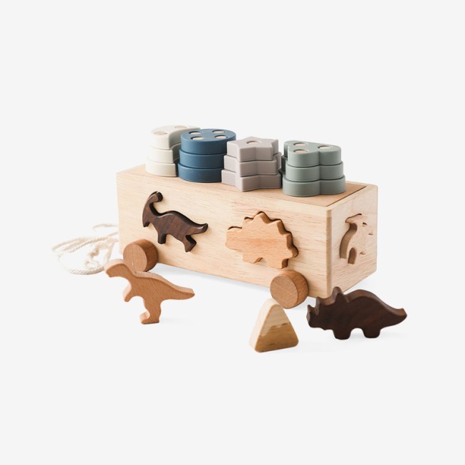 Dinosaur-themed multi-functional educational toy car