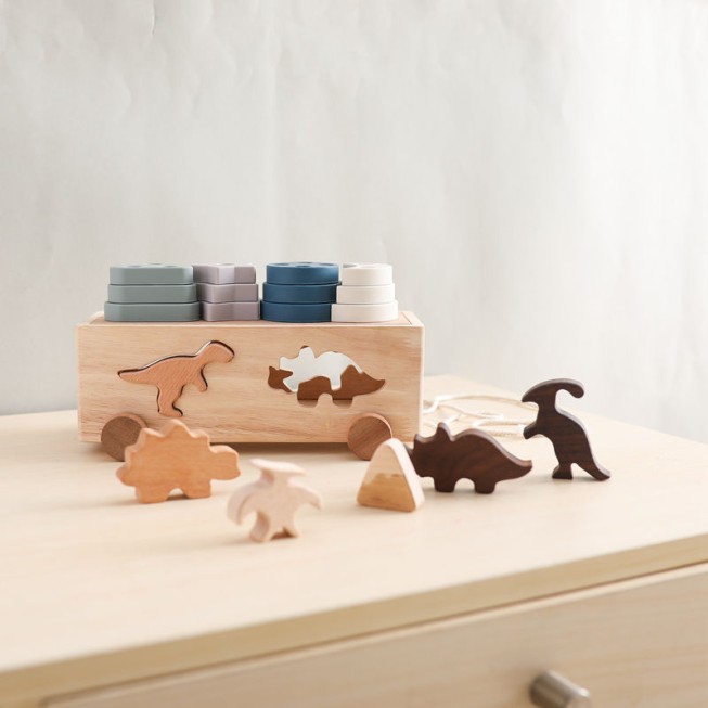 Dinosaur-themed multi-functional educational toy car