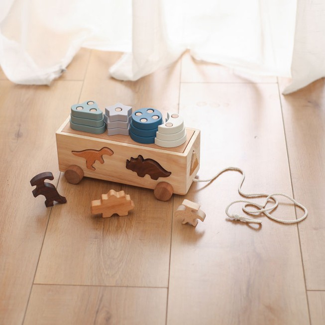 Dinosaur-themed multi-functional educational toy car