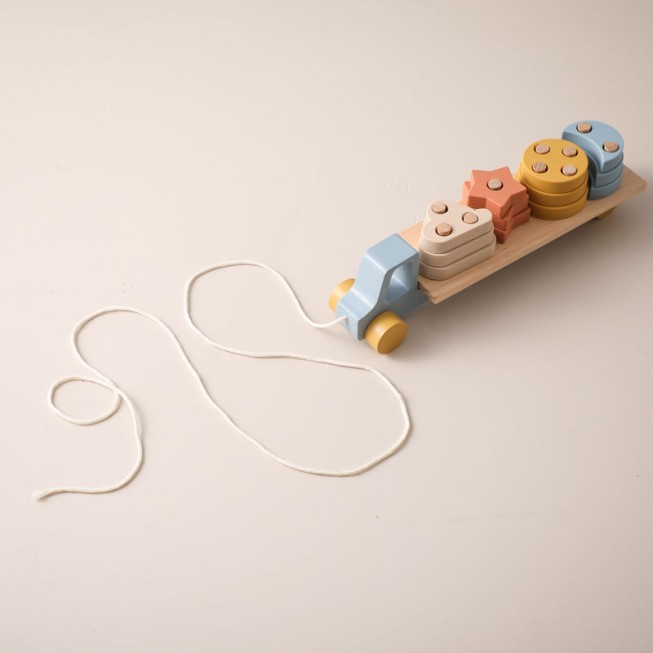 Trailer stacking building block educational toy