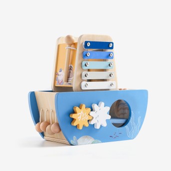 Ocean-themed ship-shaped educational toys