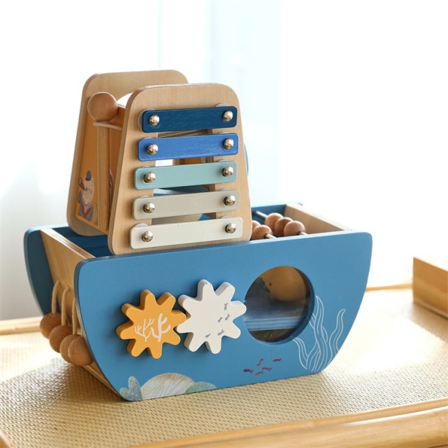 Ocean-themed ship-shaped educational toys