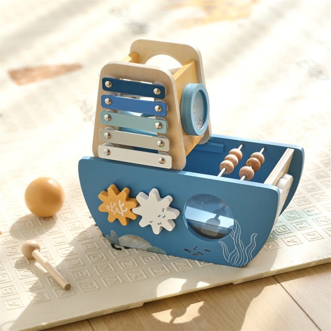 Ocean-themed ship-shaped educational toys