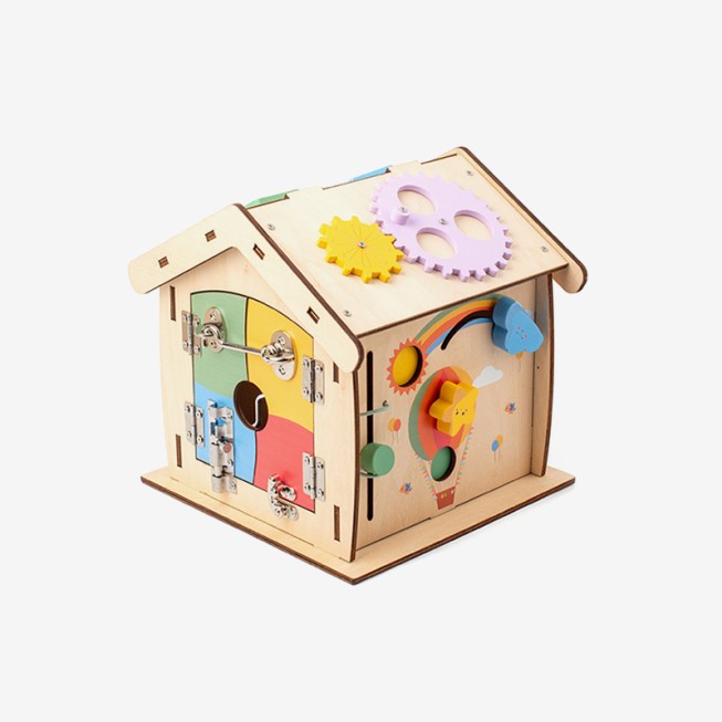 Multifunctional busy house educational toy