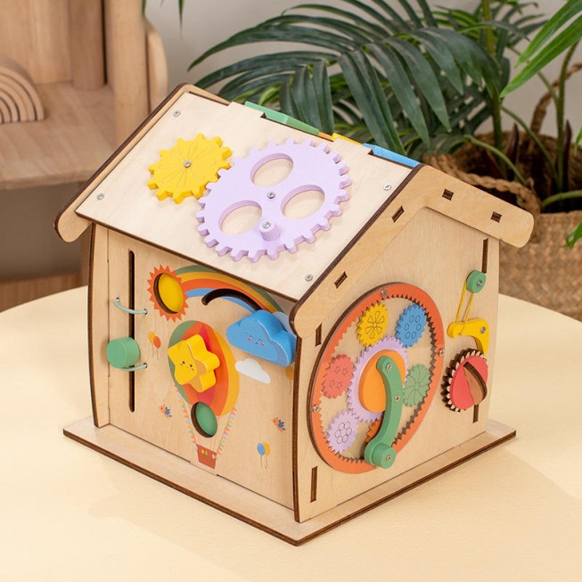 Multifunctional busy house educational toy