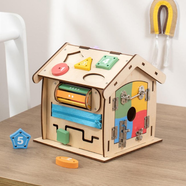 Multifunctional busy house educational toy