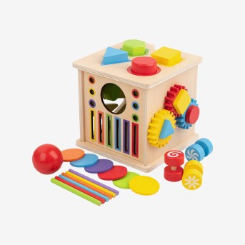 Interactive colorful cube puzzle toy