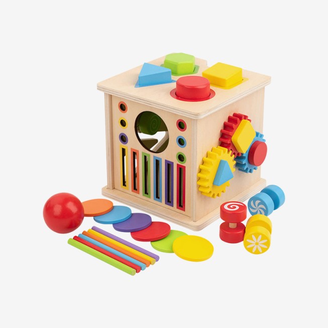 Interactive colorful cube puzzle toy