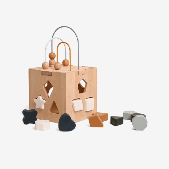 Activity wooden cube educational toy
