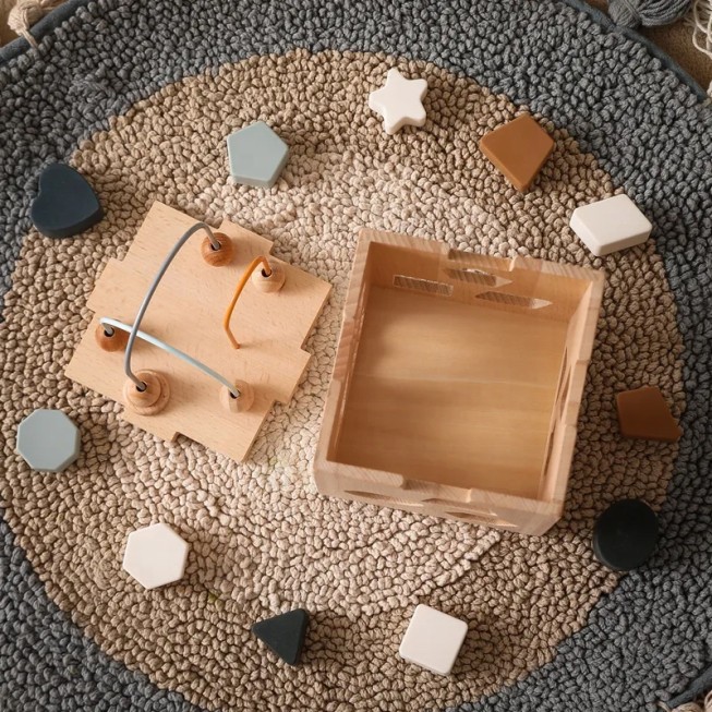 Activity wooden cube educational toy