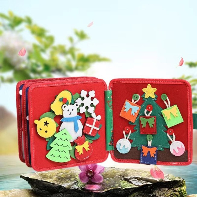 Christmas-themed children's felt activity board