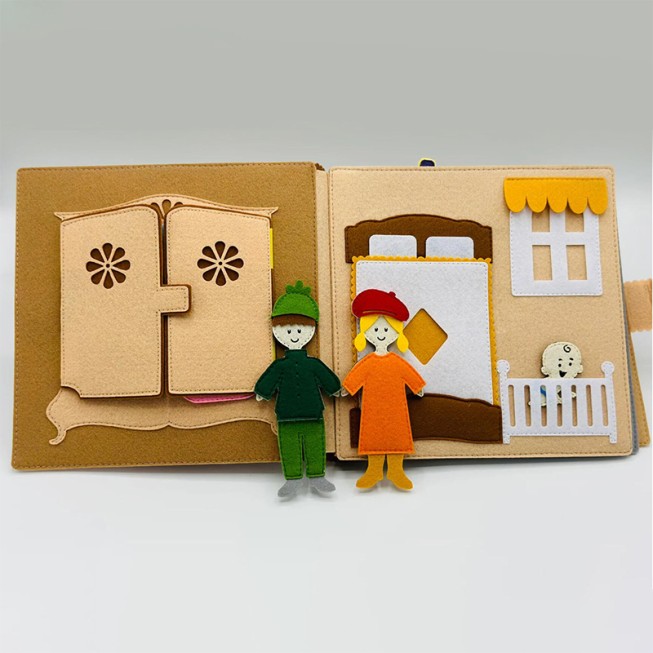 Educational velcro children's felt activity board