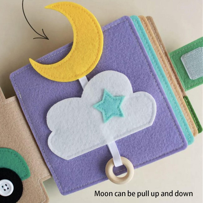 Compact cartoon children's felt activity board