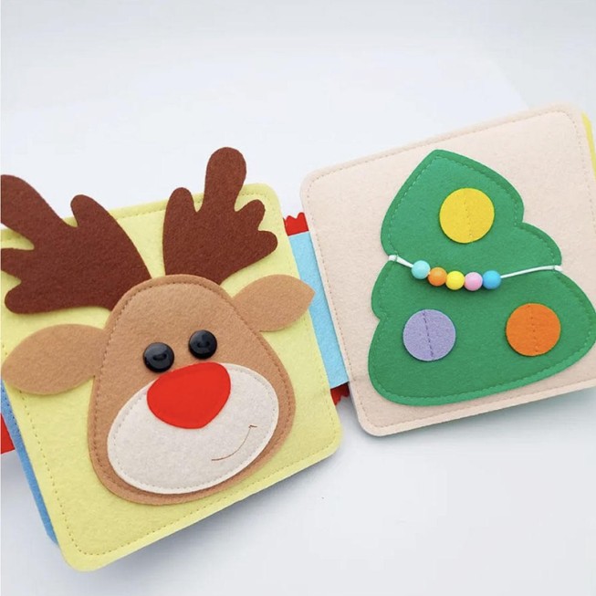 Compact early learning children's felt activity board