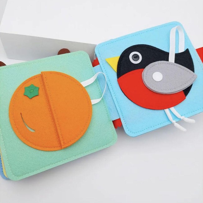 Compact early learning children's felt activity board