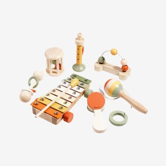 Wooden seven-piece baby musical toy set