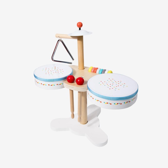 Multifunctional wooden drum baby musical toy
