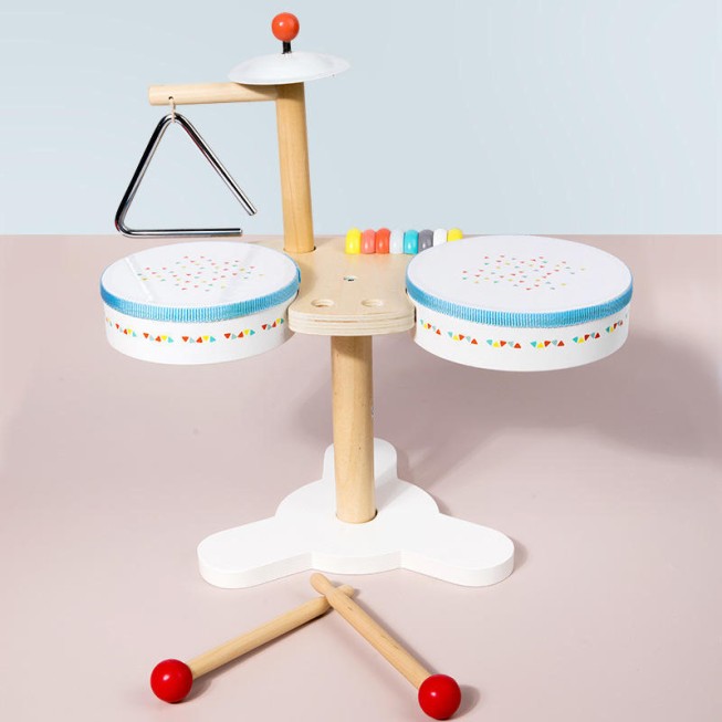 Multifunctional wooden drum baby musical toy