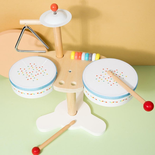 Multifunctional wooden drum baby musical toy