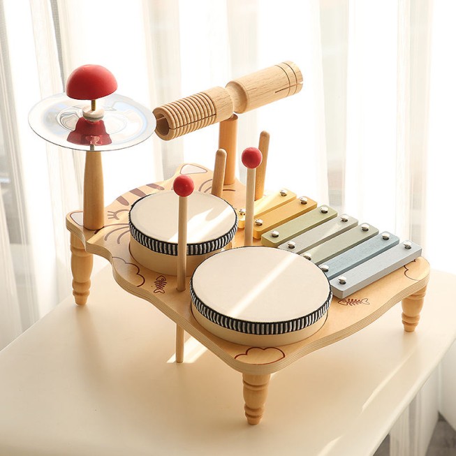 Multifunctional drum set musical toy for babies