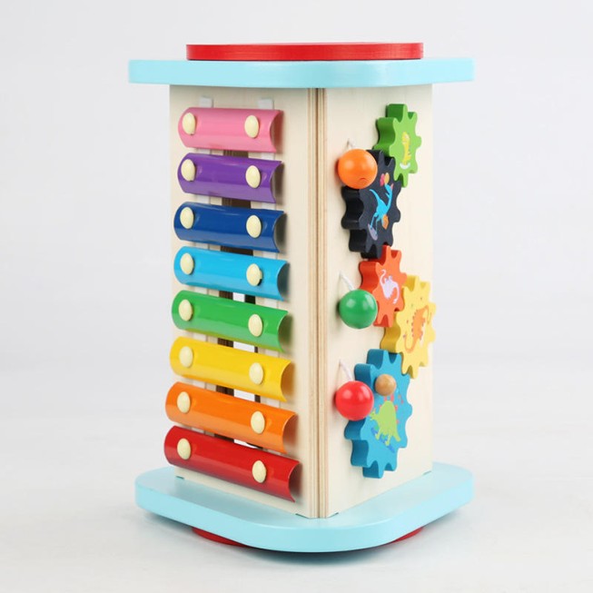 5-in-1 multi-functional wooden baby musical toy