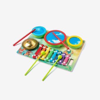 Durable wooden baby musical toy set