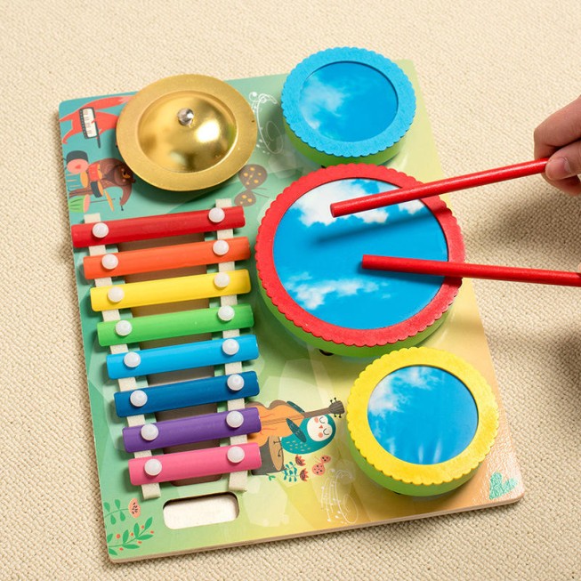 Durable wooden baby musical toy set