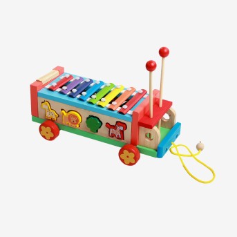 Animal-themed pull-along musical toys for babies