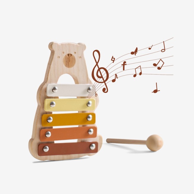 Cartoon bear playing piano - baby musical toy