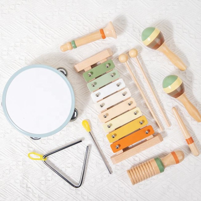 Newly designed wooden baby musical toy set