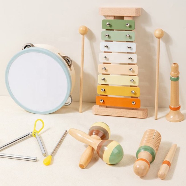 Newly designed wooden baby musical toy set