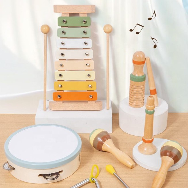 Newly designed wooden baby musical toy set