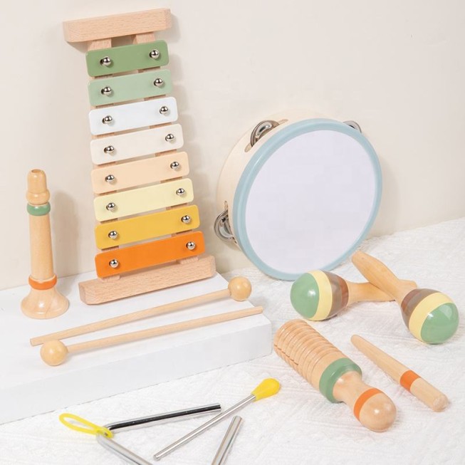Newly designed wooden baby musical toy set