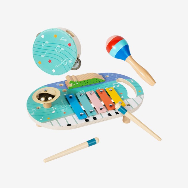 Musical note print baby musical toy set