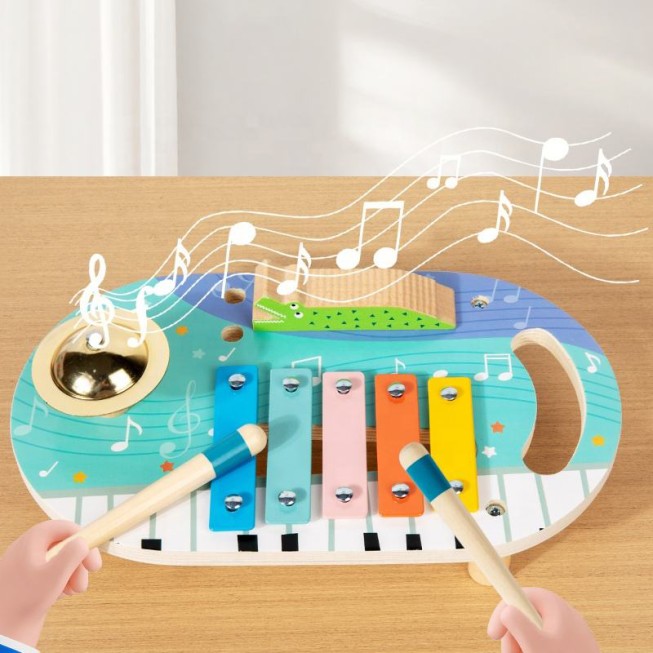 Musical note print baby musical toy set