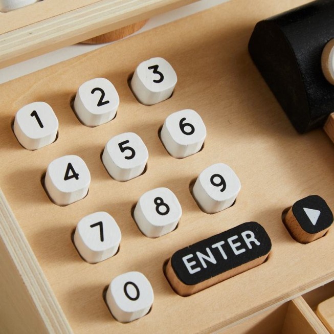Wooden cash register early education toy