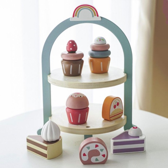 Afternoon tea cake stand early education toy